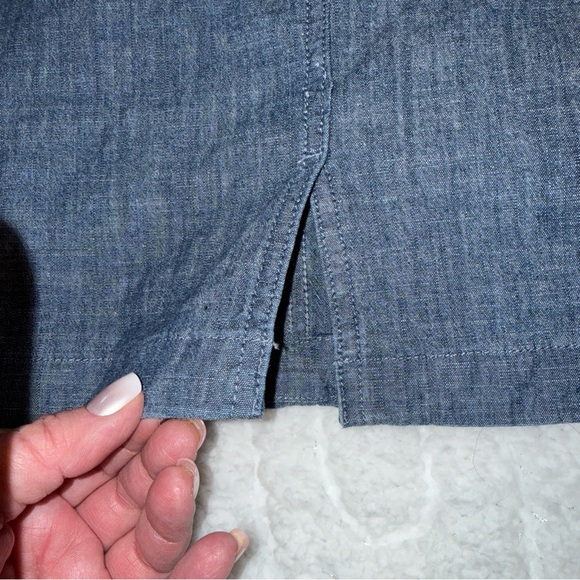 L.L. Bean Favorite Fit Chambray Blue Mini Skirt - Picture 7 of 7